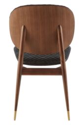 Orsina Upholstered Dining Chair, Durable Dining Chair For Breakfast, Practical Leather Chair For Dining Room in Black - thumbnail 3