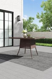 Garden Sanctuary Brown Square Wicker Garden Table With Parasol Hole - thumbnail 2
