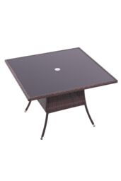 Garden Sanctuary Brown Square Wicker Garden Table With Parasol Hole - thumbnail 4
