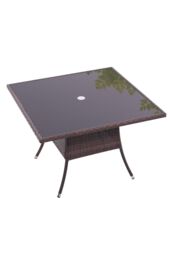 Garden Sanctuary Brown Square Wicker Garden Table With Parasol Hole - thumbnail 5
