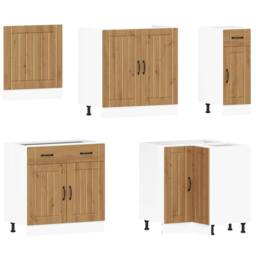 Berkfield Home Elegant 11 Piece Kitchen Cabinet Set Lucca Artisan Oak Engineered Wood in Brown - thumbnail 4