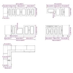 Berkfield Home Elegant 11 Piece Kitchen Cabinet Set Lucca Artisan Oak Engineered Wood in Brown - thumbnail 8