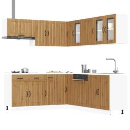 Berkfield Home Elegant 11 Piece Kitchen Cabinet Set Lucca Artisan Oak Engineered Wood in Brown - thumbnail 2