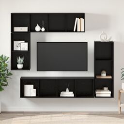 Berkfield Home Wall-mounted with Storage 4 pcs Black oak Engineered wood - thumbnail 4