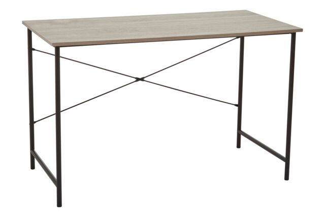 Orsina Sleek Grey Oak Desk With Black Metal Frame, Work Desk for Computer - image 1