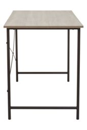 Orsina Sleek Grey Oak Desk With Black Metal Frame, Work Desk for Computer - thumbnail 3
