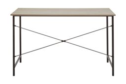 Orsina Sleek Grey Oak Desk With Black Metal Frame, Work Desk for Computer - thumbnail 2