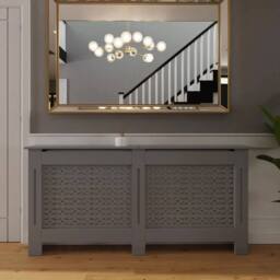 VOGREX Geometric MDF Grey Radiator Cover - thumbnail 5