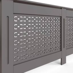 VOGREX Geometric MDF Grey Radiator Cover - thumbnail 3