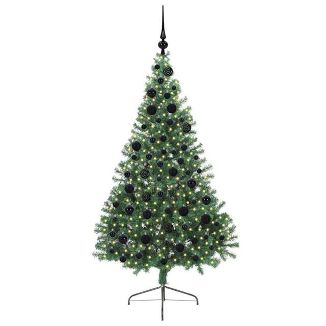 Berkfield Home Beautiful Artificial Pre-lit Christmas Tree Green 180 cm PVC - image 1