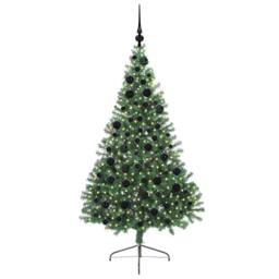 Berkfield Home Beautiful Artificial Pre-lit Christmas Tree Green 180 cm PVC - thumbnail 1