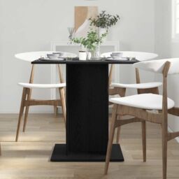 Berkfield Home Dining Table Black Oak 80x80x75 cm Engineered Wood - Size: 80 x 80 x 75 cm - thumbnail 3