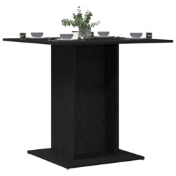 Berkfield Home Dining Table Black Oak 80x80x75 cm Engineered Wood - Size: 80 x 80 x 75 cm - thumbnail 4