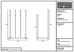 Hammer and Tongs Steel Wellington Boot Rack - 4 Pair - Black - thumbnail 4