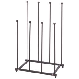 Hammer and Tongs Steel Wellington Boot Rack - 4 Pair - Black