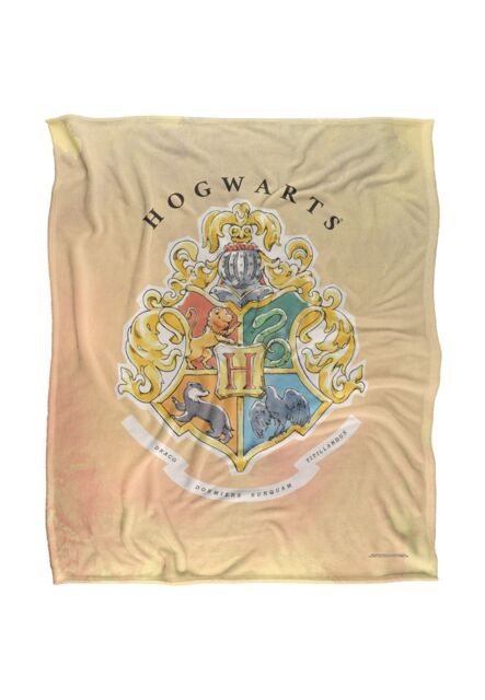 Harry Potter Watercolor Hogwarts Sigil Silky Touch Super Soft Throw Blanket 152 X 127 cm in White - image 1