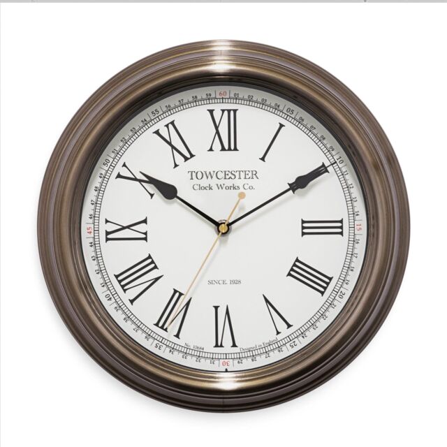 Acctim Redbourn Wall Clock Metal Case Roman Numerals Spade Hands 30cm in Gold - image 1