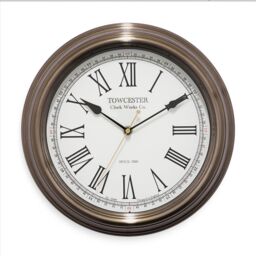 Acctim Redbourn Wall Clock Metal Case Roman Numerals Spade Hands 30cm in Gold - thumbnail 1