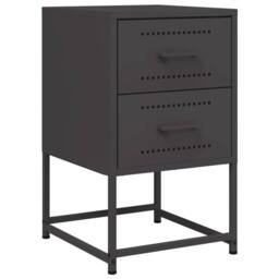 Berkfield Home Bedside Cabinets 2 pcs Black 36x39x60.5 cm Steel - thumbnail 6