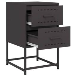 Berkfield Home Bedside Cabinets 2 pcs Black 36x39x60.5 cm Steel - thumbnail 9