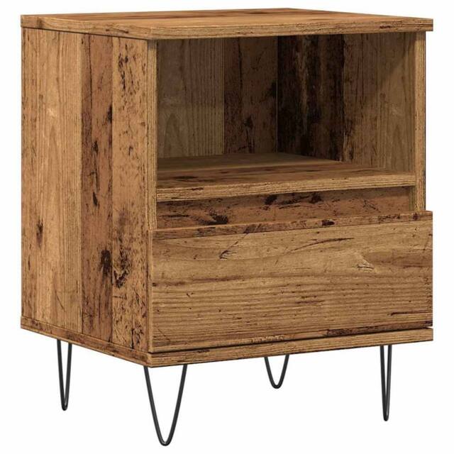 Berkfield Home Bedside Cabinet Old Wood 40x35x50 cm Engineered Wood in Brown - Size: 40 x 35 x 50 cm - image 1