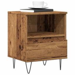 Berkfield Home Bedside Cabinet Old Wood 40x35x50 cm Engineered Wood in Brown - Size: 40 x 35 x 50 cm - thumbnail 2