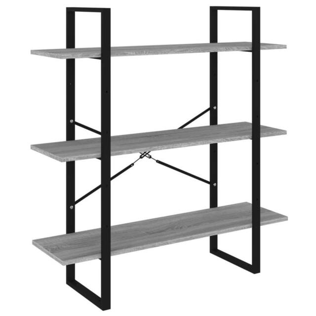 Berkfield Home Book Cabinet Grey Sonoma 100x30x105 cm Engineered Wood - Size: 100 x 30 x 105 cm - image 1
