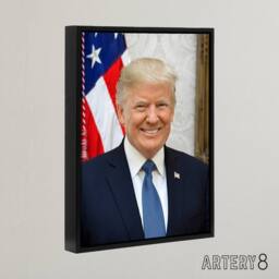 "Artery8 Portrait Donald Trump US President Framed Canvas Wall Art Print - Size: W12"" x H16""" - thumbnail 2