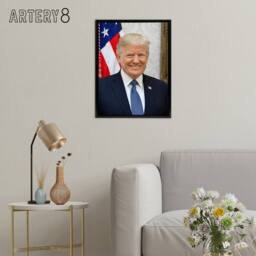 "Artery8 Portrait Donald Trump US President Framed Canvas Wall Art Print - Size: W12"" x H16""" - thumbnail 3