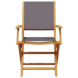 Berkfield Home Beautiful 3 Piece Bistro Set Anthracite Fabric & Solid Wood in Dark Grey - thumbnail 6