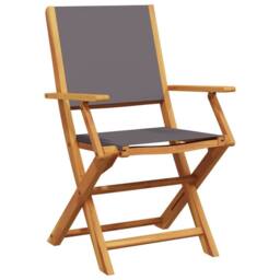 Berkfield Home Beautiful 3 Piece Bistro Set Anthracite Fabric & Solid Wood in Dark Grey - thumbnail 5