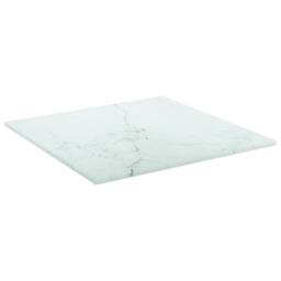 Berkfield Home Table Top White 30x30 cm 6 mm Tempered Glass with Marble Design - thumbnail 2