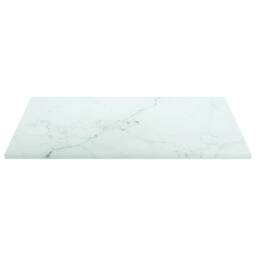 Berkfield Home Table Top White 30x30 cm 6 mm Tempered Glass with Marble Design - thumbnail 3