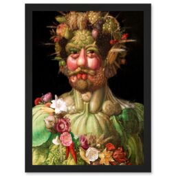 Artery8 Painting Portrait Arcimboldo Rudolf II Habsburg Vertumnus Vegetables Artwork Framed Wall Art Print A4 in Black - thumbnail 1