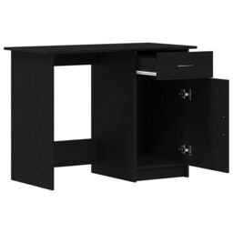 Berkfield Home Desk Black Oak Engineered Wood 100x50x76 cm Durable - Size: 100 x 50 x 76 cm - thumbnail 5