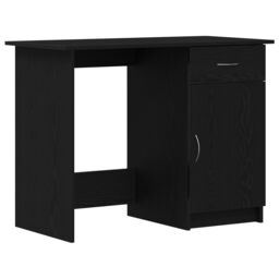 Berkfield Home Desk Black Oak Engineered Wood 100x50x76 cm Durable - Size: 100 x 50 x 76 cm - thumbnail 2