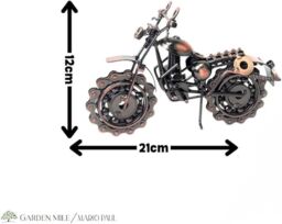 Marco Paul Vintage Metal Motorbike Sculpture Ornament with Movable Wheels in Bronze - thumbnail 3