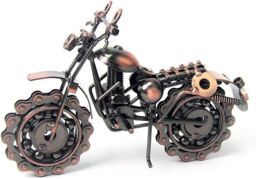 Marco Paul Vintage Metal Motorbike Sculpture Ornament with Movable Wheels in Bronze - thumbnail 2