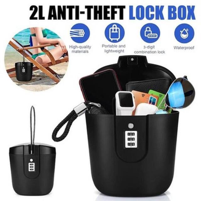 NESTLUNE Portable Safe Box Combination Security Lockbox in Black - image 1