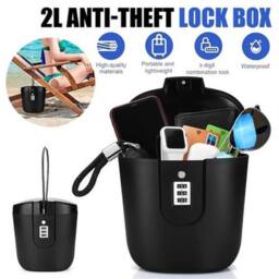 NESTLUNE Portable Safe Box Combination Security Lockbox in Black