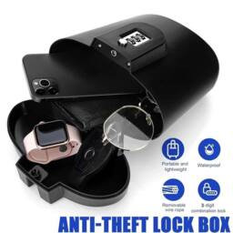 NESTLUNE Portable Safe Box Combination Security Lockbox in Black - thumbnail 6