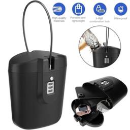 NESTLUNE Portable Safe Box Combination Security Lockbox in Black - thumbnail 5