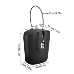 NESTLUNE Portable Safe Box Combination Security Lockbox in Black - thumbnail 2