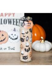 KDMD Spooky Spiced Pumpkin Tube Candle - Halloween Decor & 70H Burn in Cream - thumbnail 1