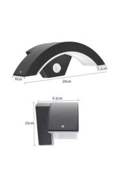 Living and Home 12W LED Eaves Outdoor Wall Light Garden Light in Black - thumbnail 3