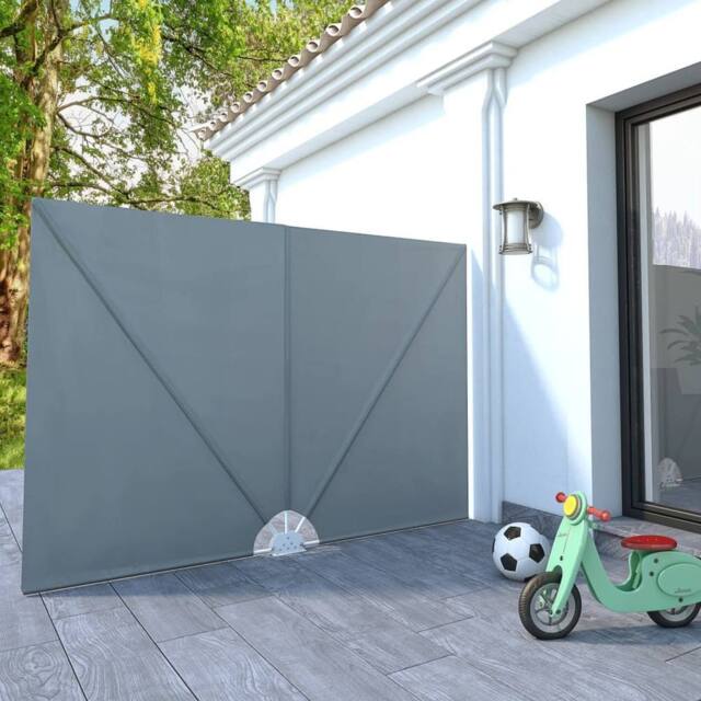 Berkfield Home Collapsible Terrace Side Awning Grey 240x160 cm - image 1