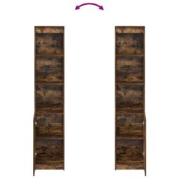 Berkfield Home Highboard Smoked Oak 37.5x35x180 cm Engineered Wood in Brown - thumbnail 8