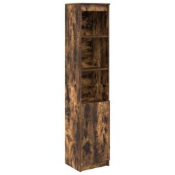 Berkfield Home Highboard Smoked Oak 37.5x35x180 cm Engineered Wood in Brown - thumbnail 2
