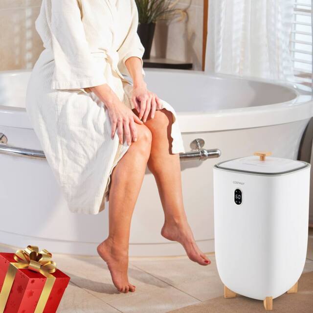 Costway 35L Large Towel Warmer Bucket Luxury Soggy Towel Heater & Dryer Combo in White - image 1