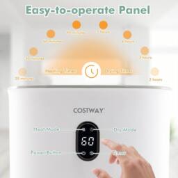 Costway 35L Large Towel Warmer Bucket Luxury Soggy Towel Heater & Dryer Combo in White - thumbnail 6